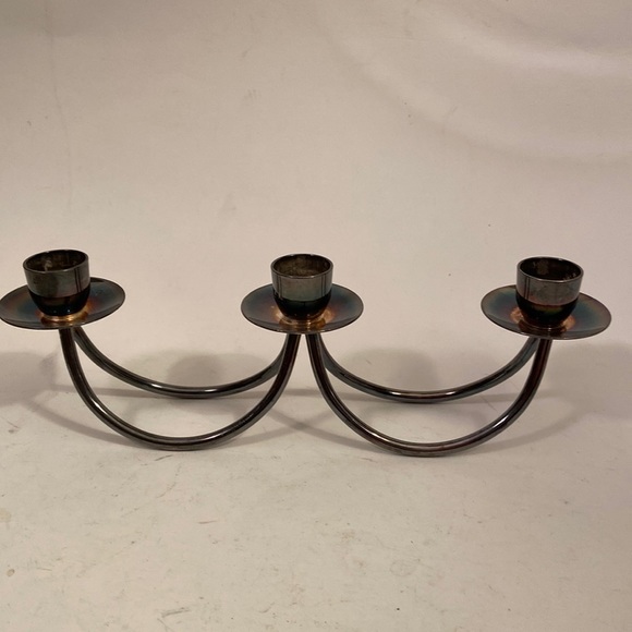 Berg Denmark Silver Plated Three Light Candelabra - Picture 1 of 6